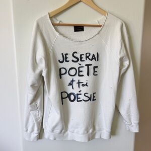 White Sweatshirt with Graphic Print